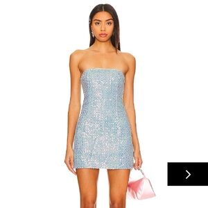 Superdown claudia sequin denim dress